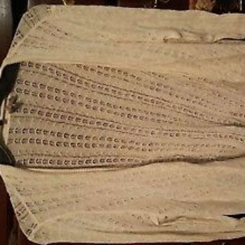 Nordstrom Caslon lace knit sweater cream LP
